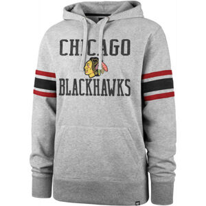 47 NHL CHICAGO BLACKHAWKS DOUBLE BLOCK SLEEVE STRIPE HOOD Mikina, šedá, velikost S