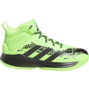 adidas CROSS EM UP 5 K WIDE Chlapecká basketbalová obuv, zelená, velikost 38 2/3