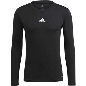 adidas TEAM BASE LONG SLEEVE TEE Pánské fotbalové triko, černá, veľkosť M