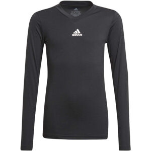 adidas TEAM BASE LONG SLEEVE TEE Juniorské fotbalové triko, černá, veľkosť 152