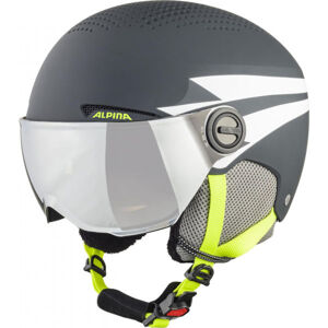 Alpina Sports ZUPO VISOR Dětská lyžařská helma, tmavě šedá, velikost 54/58