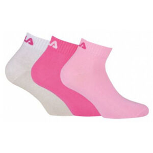 Fila QUARTER PLAIN SOCKS 3P Ponožky, růžová, velikost 35-38