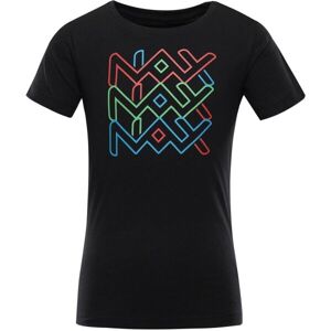 NAX VILLAGO Dětské bavlněné triko, černá, velikost 128-134