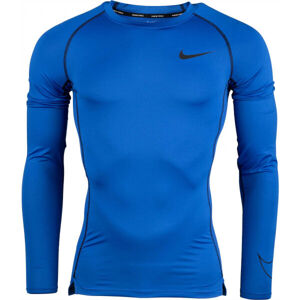 Nike NP DF TIGHT TOP LS M Pánské triko s dlouhým rukávem, modrá, velikost XL