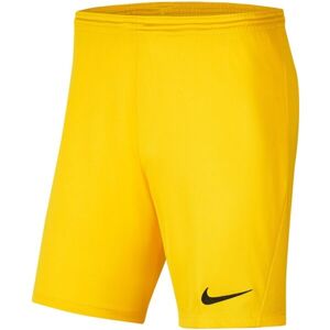 Nike DRI-FIT PARK 3 Chlapecké fotbalové kraťasy, žlutá, veľkosť M