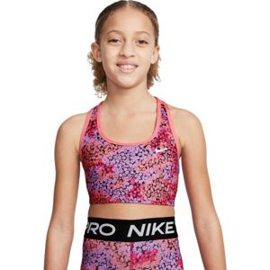 Nike G NK DF SWOOSH AOP REV BRA Dívčí sportovní podprsenka, růžová, velikost XL