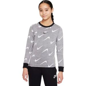 Nike SPORTSWEAR Dívčí triko s dlouhým rukávem, šedá, velikost