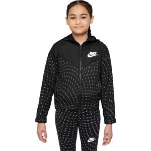 Nike SPORTSWEAR WINDRUNNER Dívčí bunda, černá, velikost
