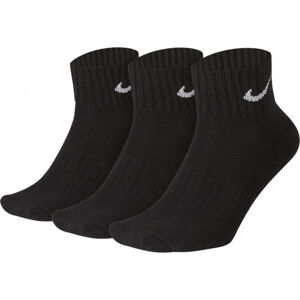 Nike 3PPK VALUE COTTON QUARTER Tréninkové ponožky, černá, velikost M