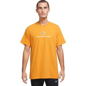 Nike U NK DF TEE RUN DIVISION SU22 Pánské tričko, oranžová, velikost XL