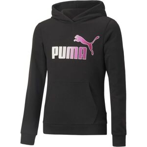 Puma ESS+BLEACH LOGO HOODIE TR G Dívčí mikina, černá, velikost 116