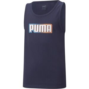 Puma ALPHA SLEEVELESS TEE Dětské, sportovní triko, tmavě modrá, velikost 128