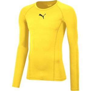 Puma LIGA BASELAYER TEE LS Pánské funkční triko, žlutá, velikost XL