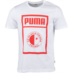 Puma SLAVIA PRAGUE GRAPHIC TEE Pánské triko, bílá, velikost S