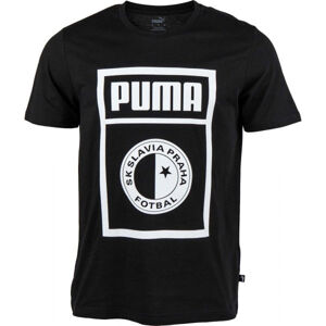 Puma SLAVIA PRAGUE GRAPHIC TEE Pánské triko, černá, velikost L