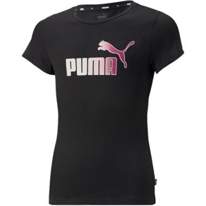 Puma ESSENTIALS+BLEACH LOGO TEE Dívčí triko, černá, velikost