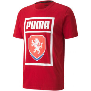 Puma FACR PUMA DNA TEE Pánské fotbalové triko, červená, velikost