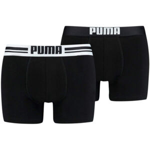 Puma PLACED LOGO BOXER 2P Pánské boxerky, černá, velikost M