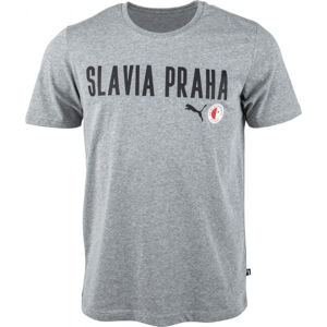 Puma Slavia Prague Graphic Tee DBLU Pánské triko, šedá, velikost L