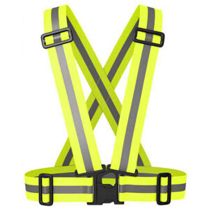 Runto X05 Elastická sportovní reflexní vesta s nastavitelnými popruhy, reflexní neon, velikost UNI