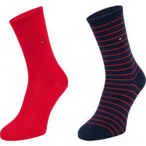 Tommy Hilfiger WOMEN SOCK 2P SMALL STRIPE Dámské ponožky, červená, velikost 39-42