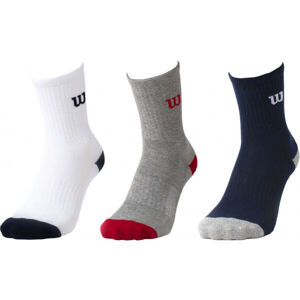 Wilson 3PP BOYS CREW Dětské ponožky, tmavě modrá, velikost 27-30